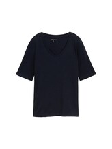 Ausgewählt, T-Shirt mit V-Ausschnitt von Tom Tailor, blau