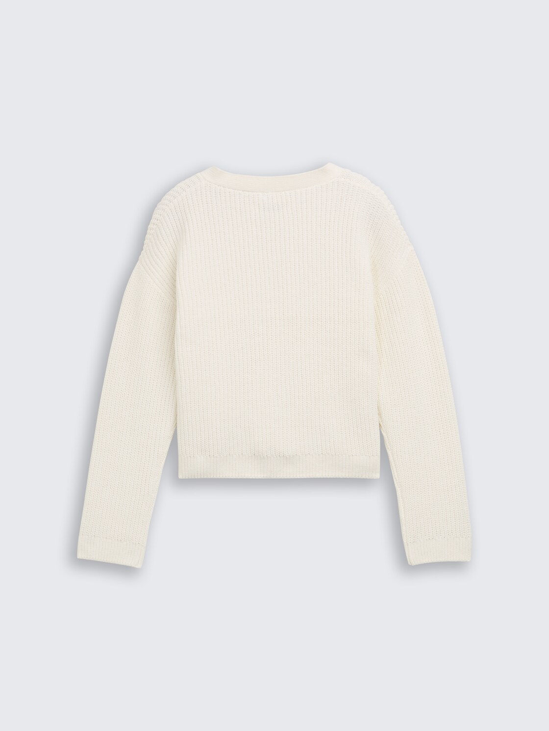 Cropped Cardigan mit V-Ausschnitt - Wool White