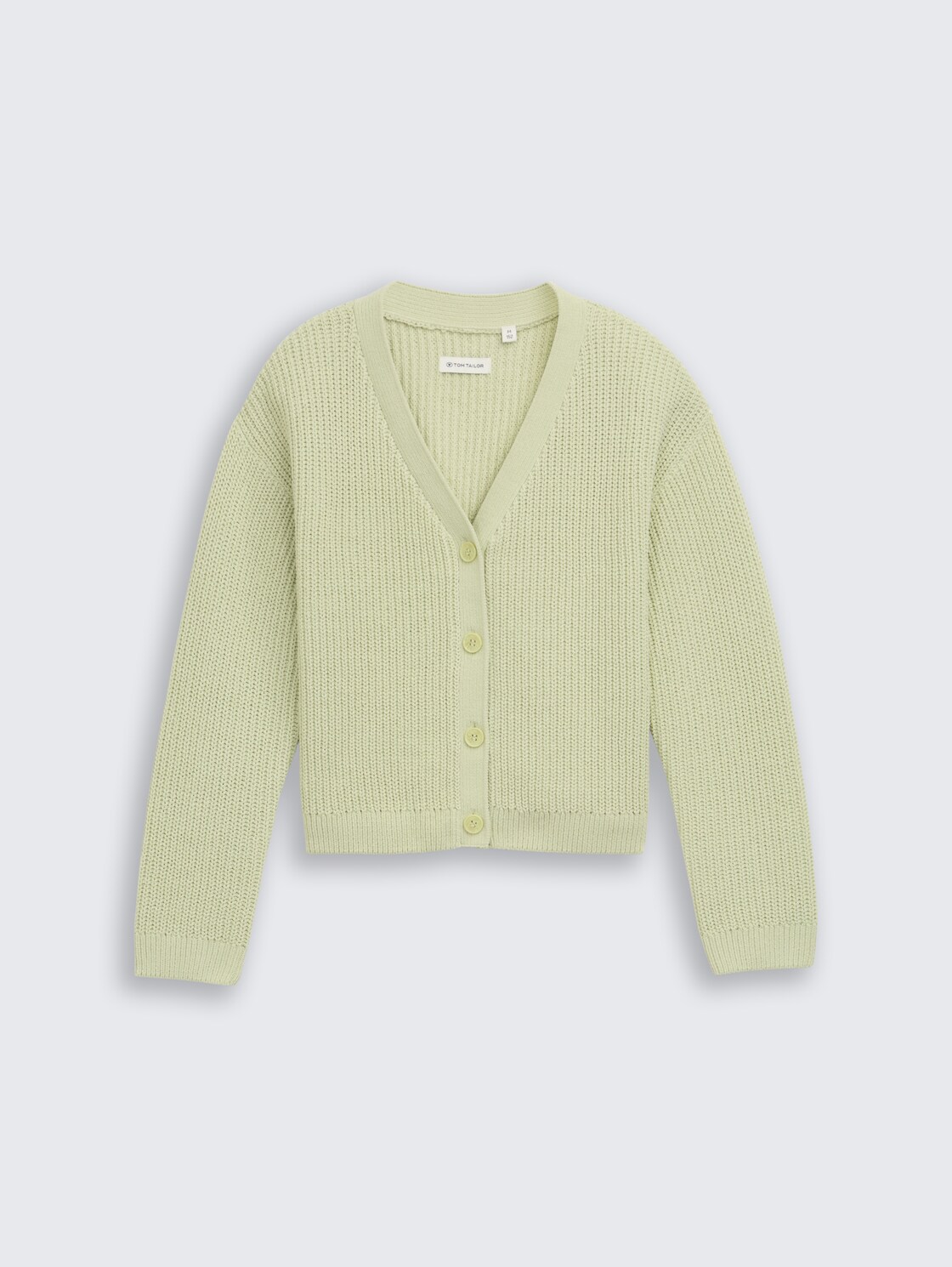 Cropped Cardigan mit V-Ausschnitt - seed green