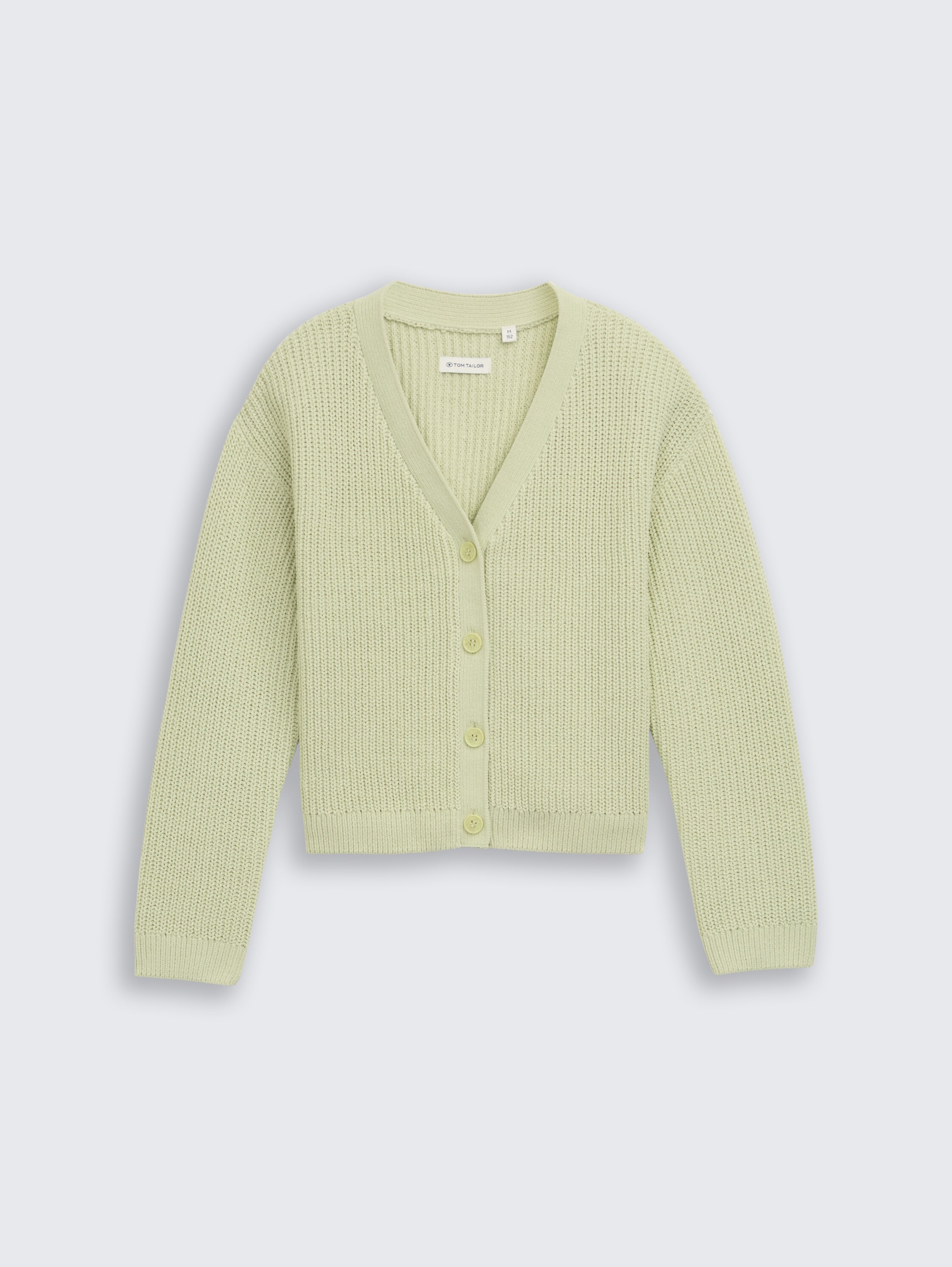 Cropped Cardigan mit V-Ausschnitt - seed_green - 