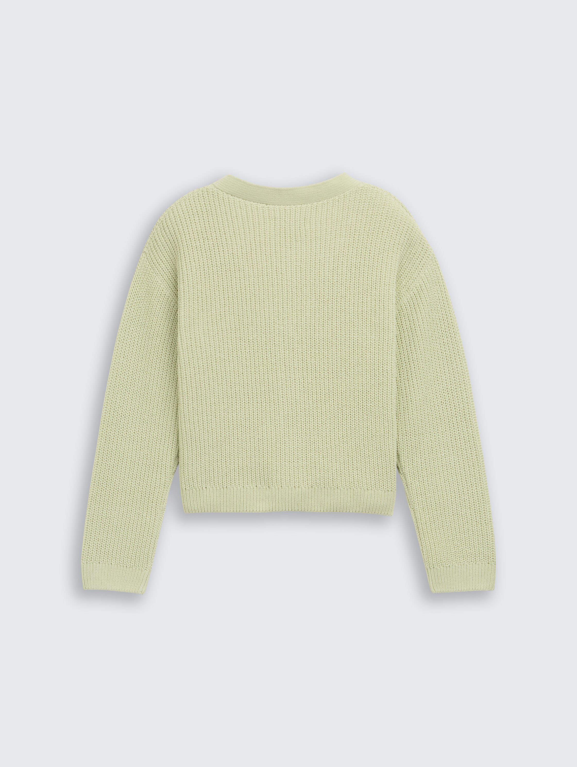 Cropped Cardigan mit V-Ausschnitt - seed_green - 