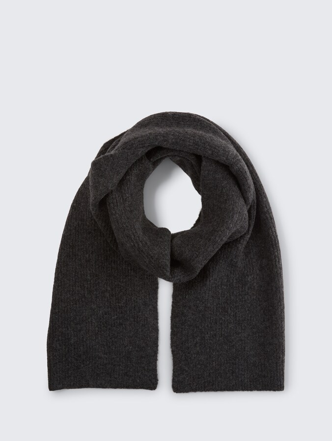 Cosy scarf in melange look by Denim Female, Shale Grey Melange