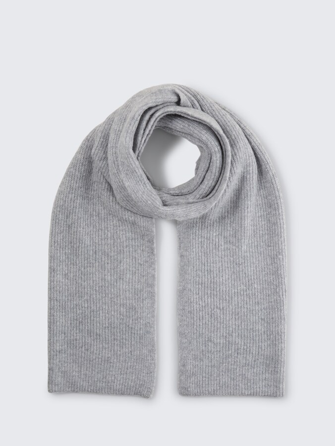 Cosy scarf in melange look by Denim Female, Cement Grey Mélange