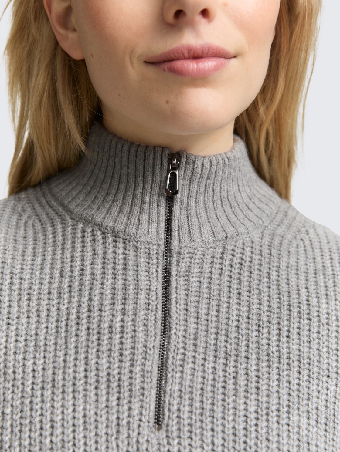 Troyer Pullunder - medium silver grey melange - Detail-Model-Ansicht