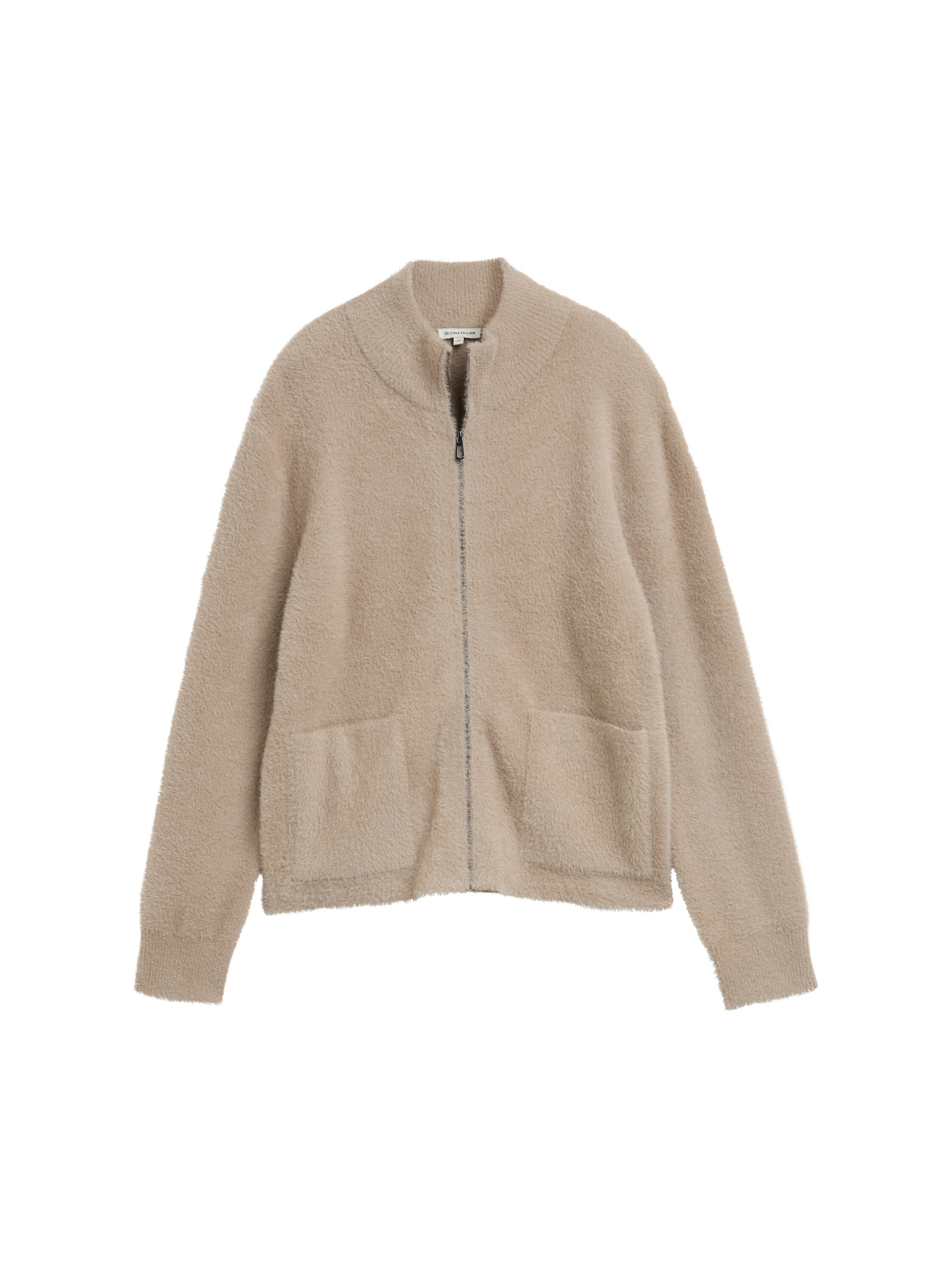 Cardigan aus Federgarn - soft_taupe_grey - 