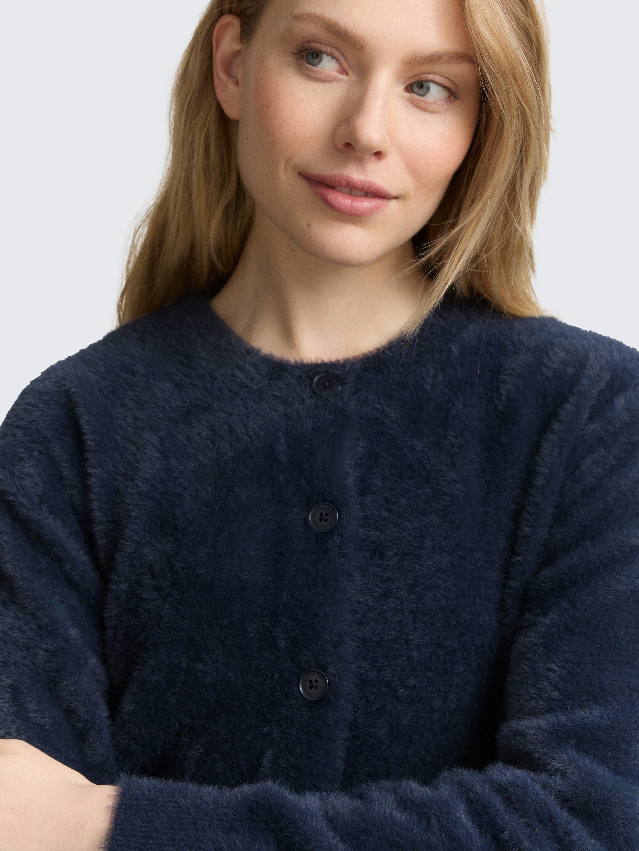 Federgarn-Cardigan mit Knopfleiste - lunar_eclipse - 