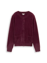 Selected, Feather yarn cardigan with button placket by Tom Tailor, red