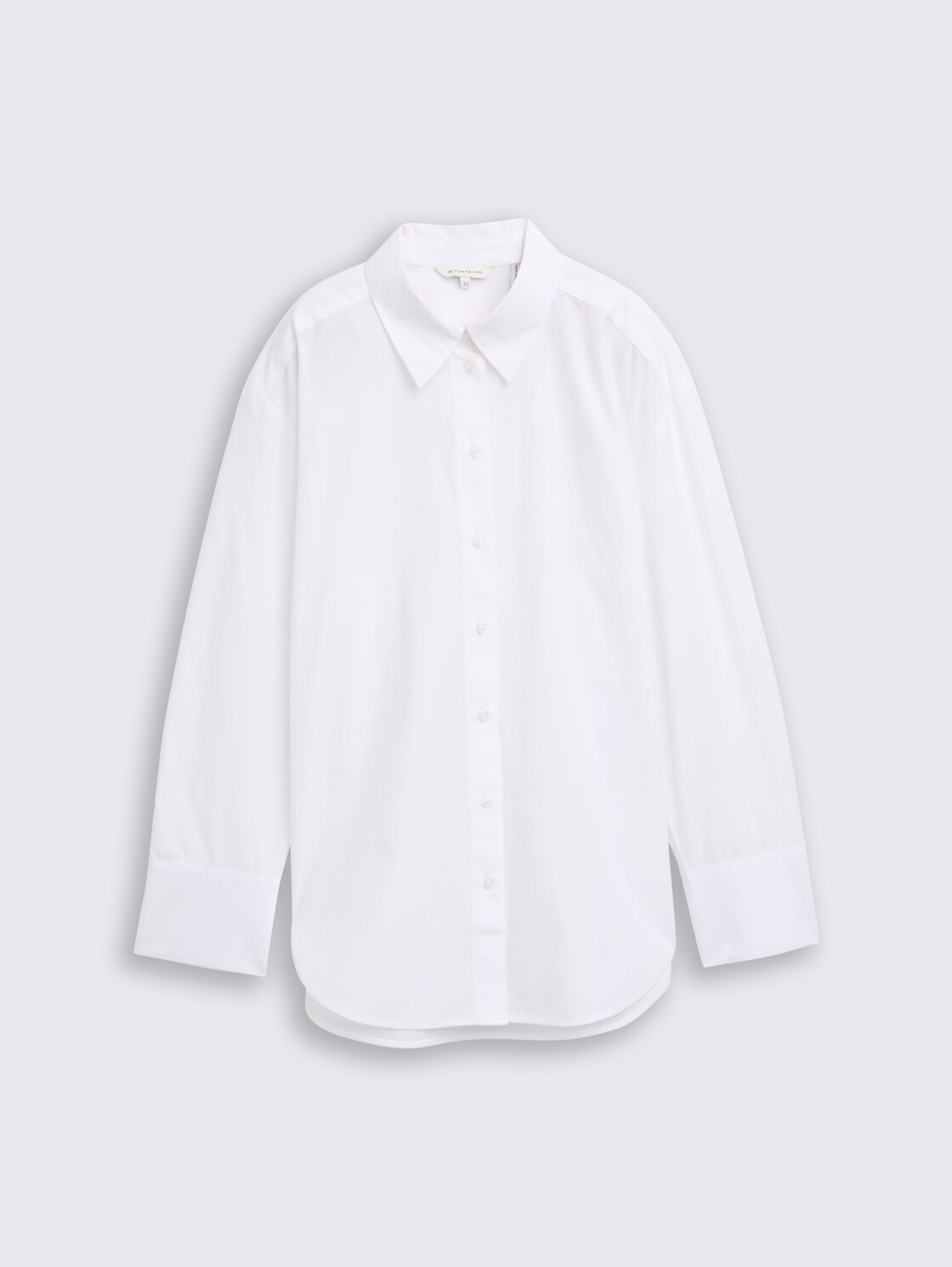 Loose fit poplin shirt blouse - White - Front product view