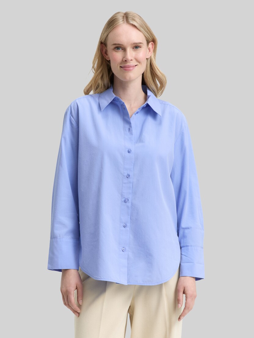 Loose-fit poplin shirt-blouse by Women, dreamy blue