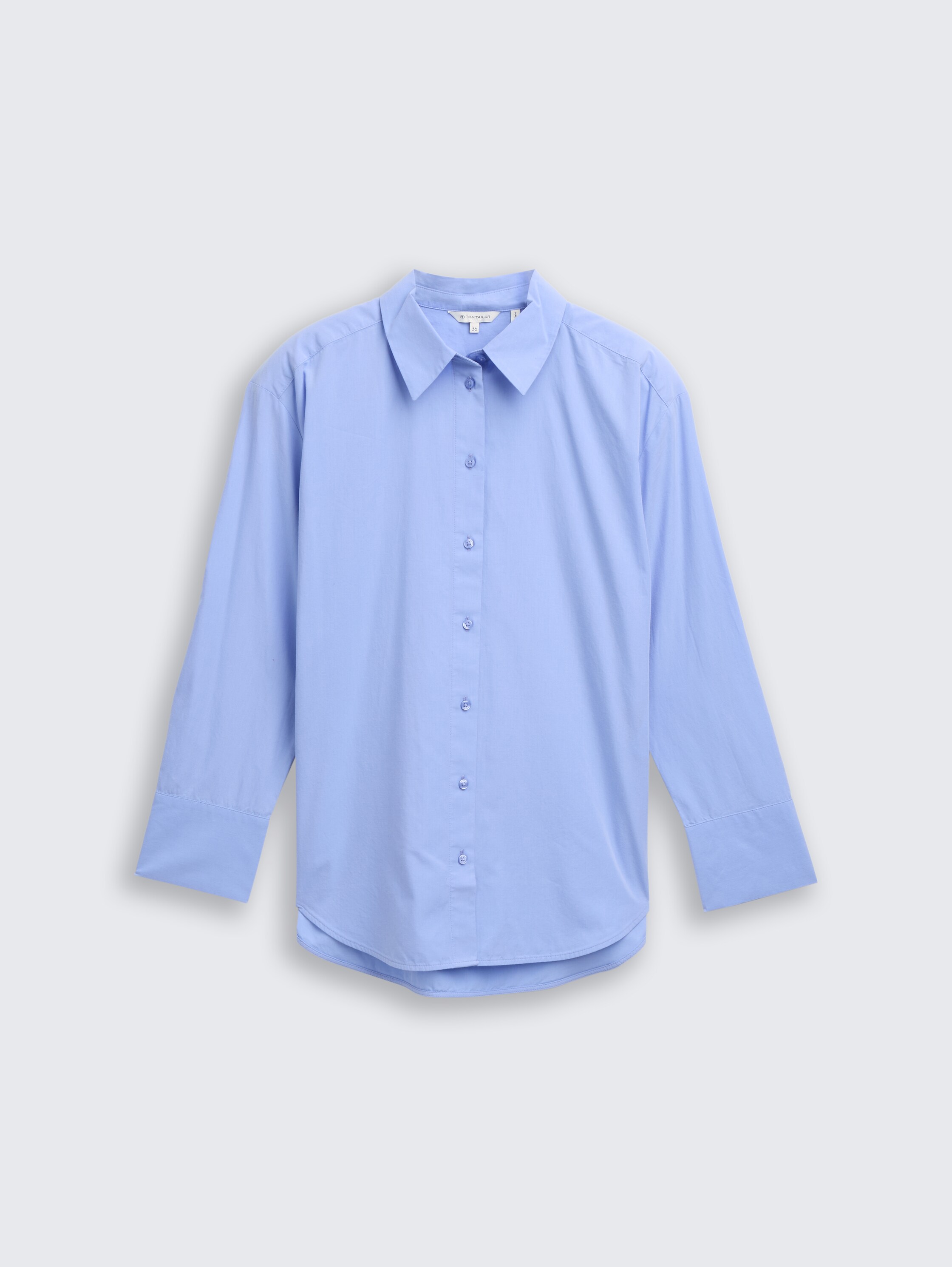 Losvallende popeline overhemdblouse - dreamy blue - Product vooraanzicht