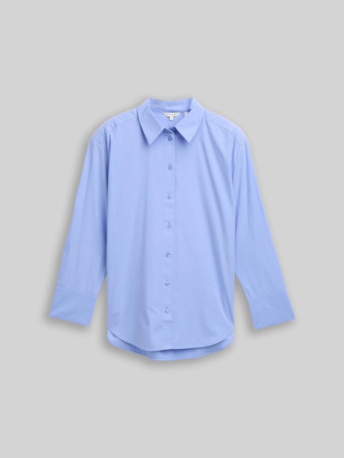 Losvallende popeline overhemdblouse door Women, dreamy blue