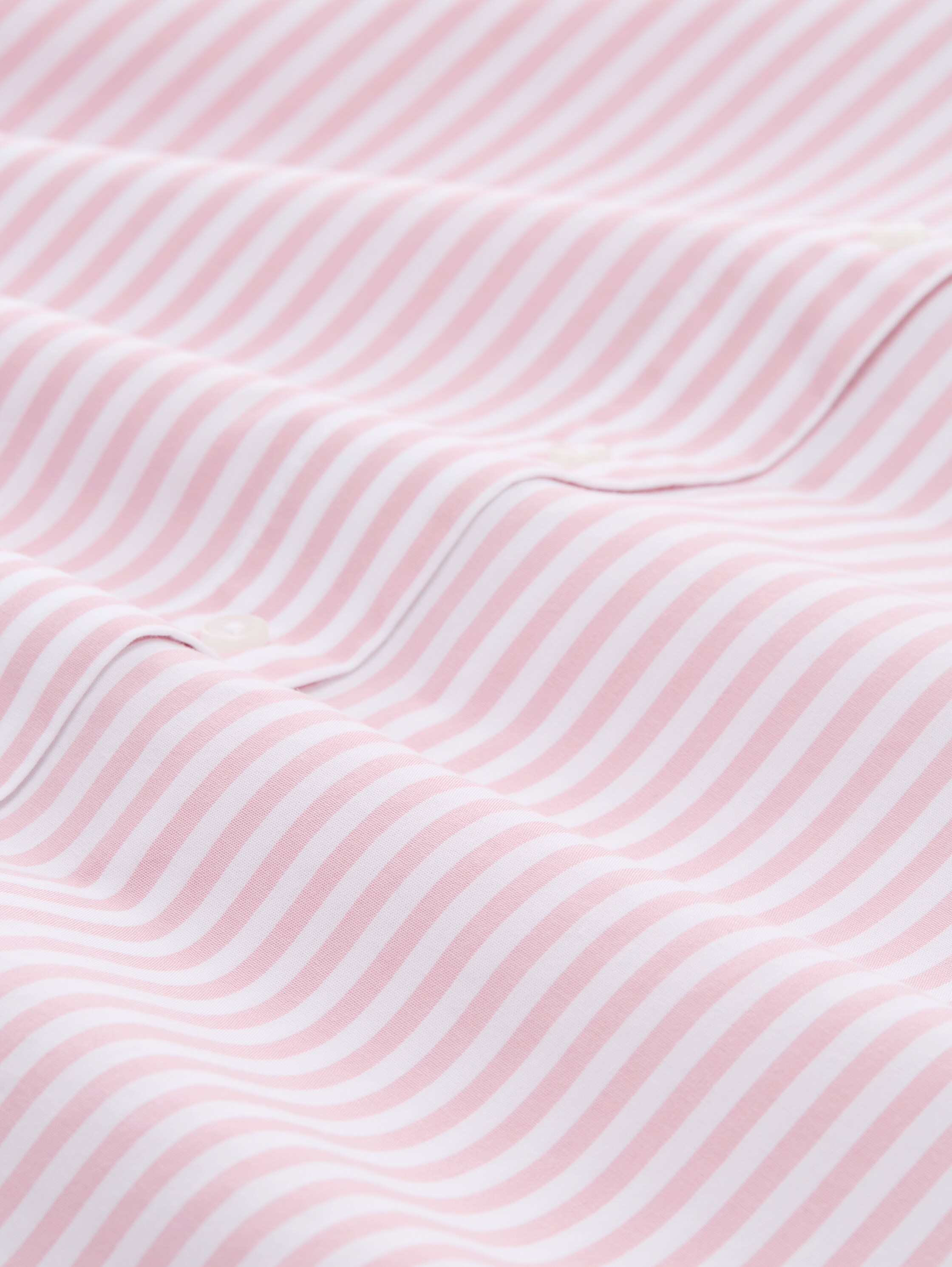 Losvallende popeline overhemdblouse - mid_pink_white_small_stripe - 