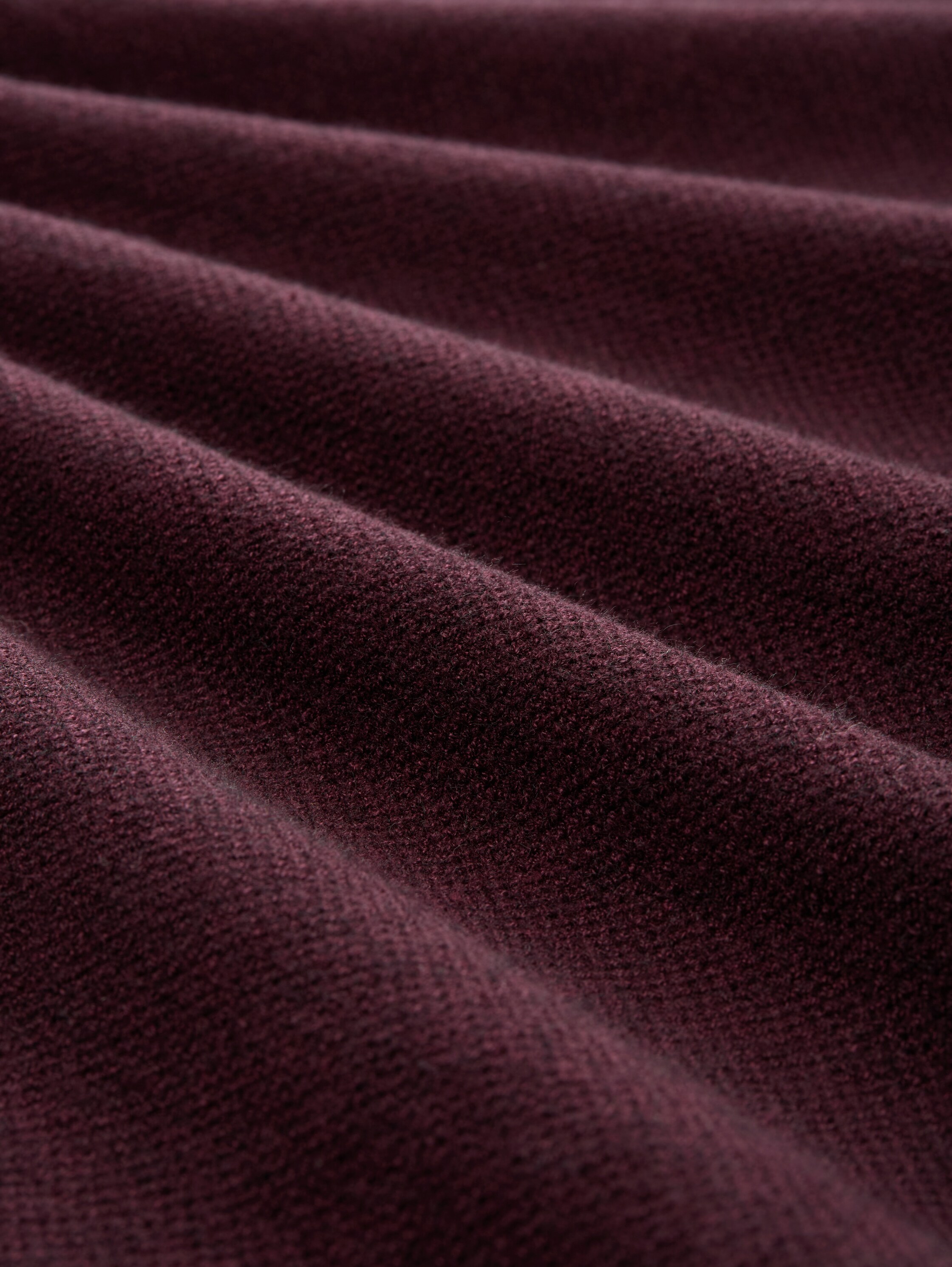 Strickkleid mit Stehkragen - Dark Red Mélange - Material-Ansicht