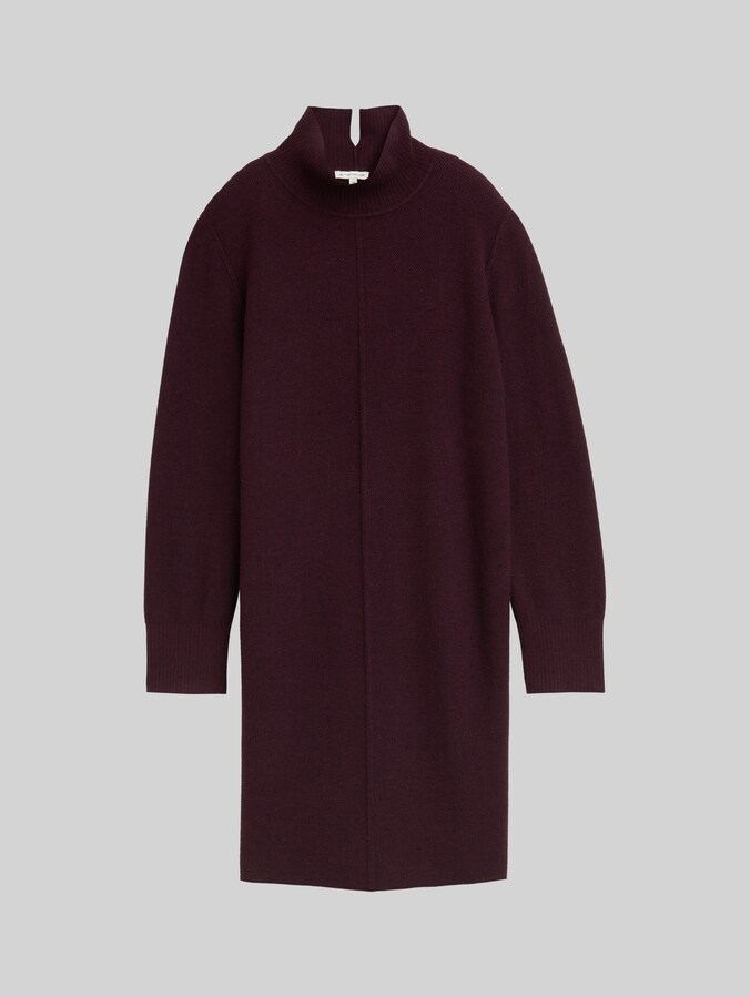 Strickkleid mit Stehkragen von Women, Dark Red Mélange