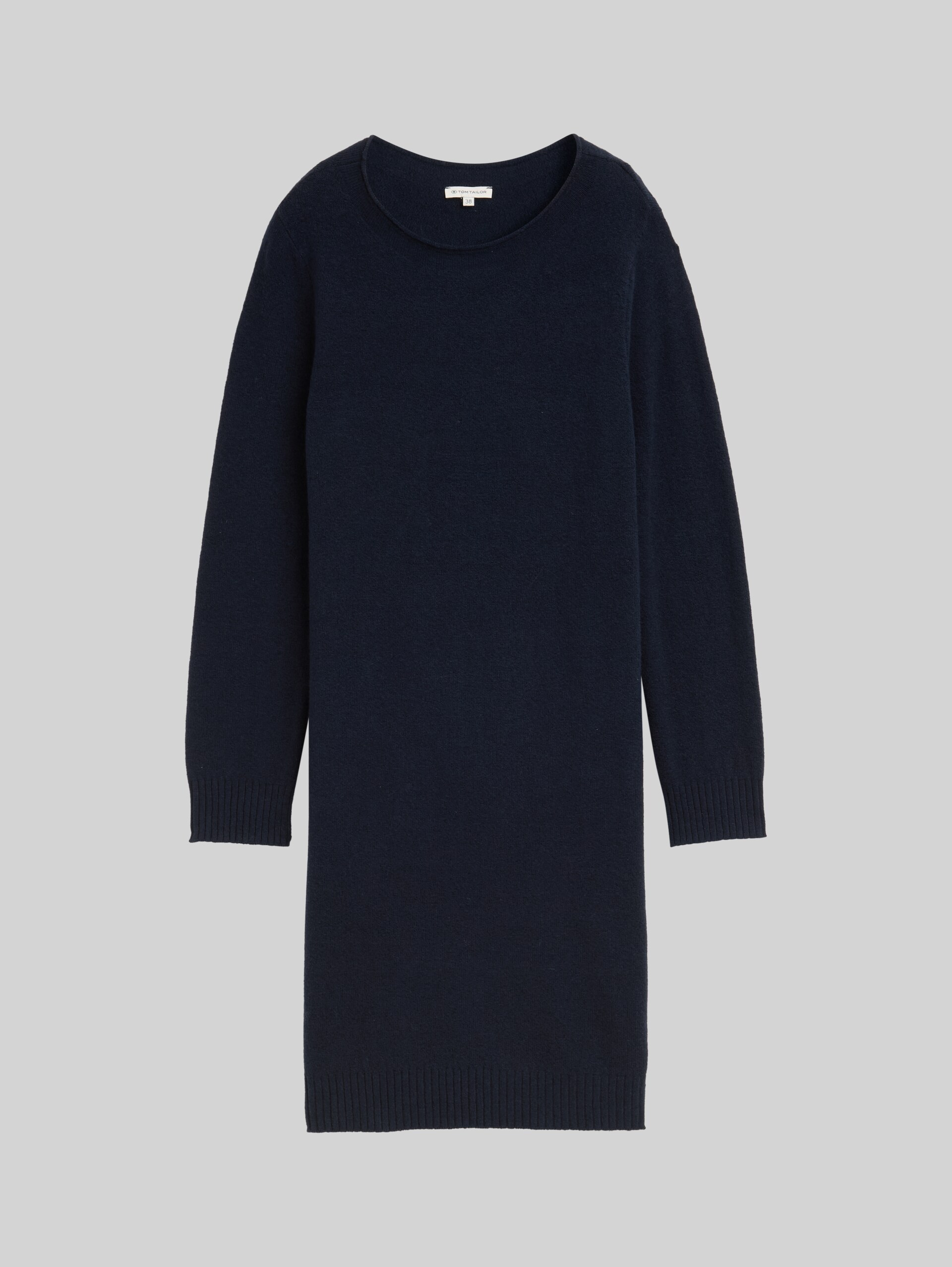 Knitted dress with a submarine neckline - Lunar Eclipse - Front product view