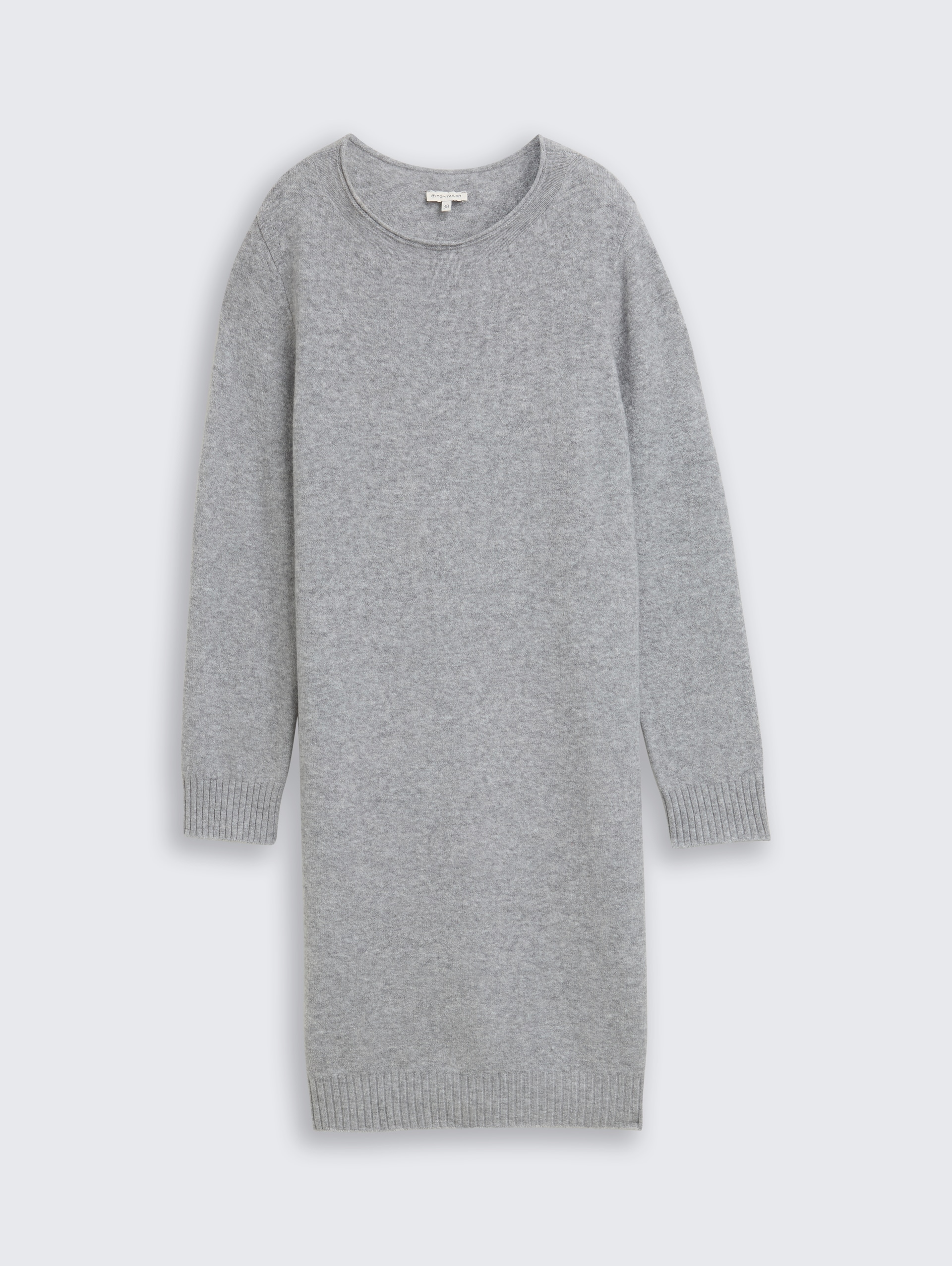 Strickkleid mit U-Boot-Ausschnitt - medium silver grey melange - Vorder-Produkt-Ansicht