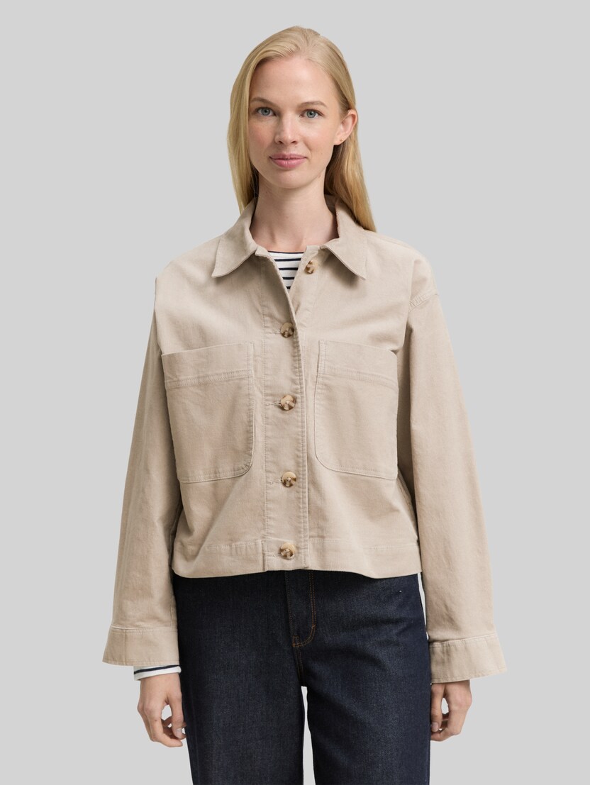 Oversize Cordjacke von Women, soft taupe grey