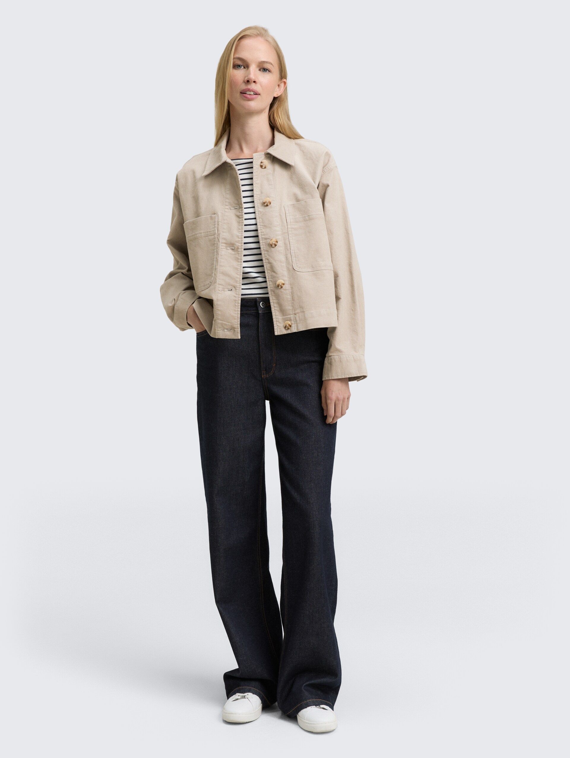 Oversize Cordjacke - soft taupe grey