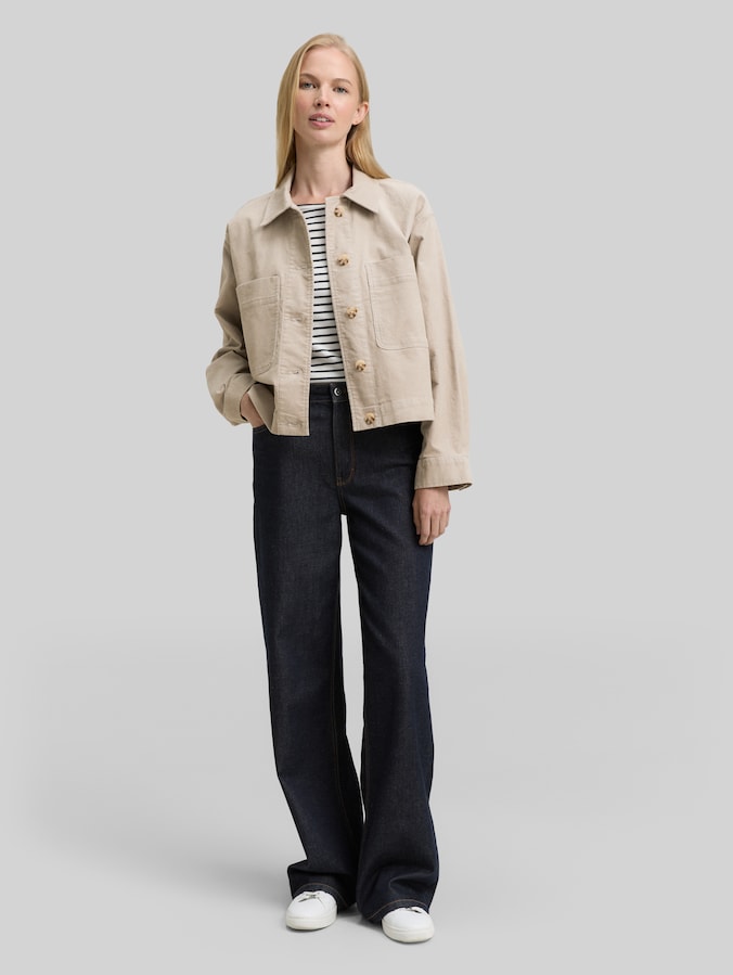 Veste oversize en velours côtelé par Women, soft taupe grey