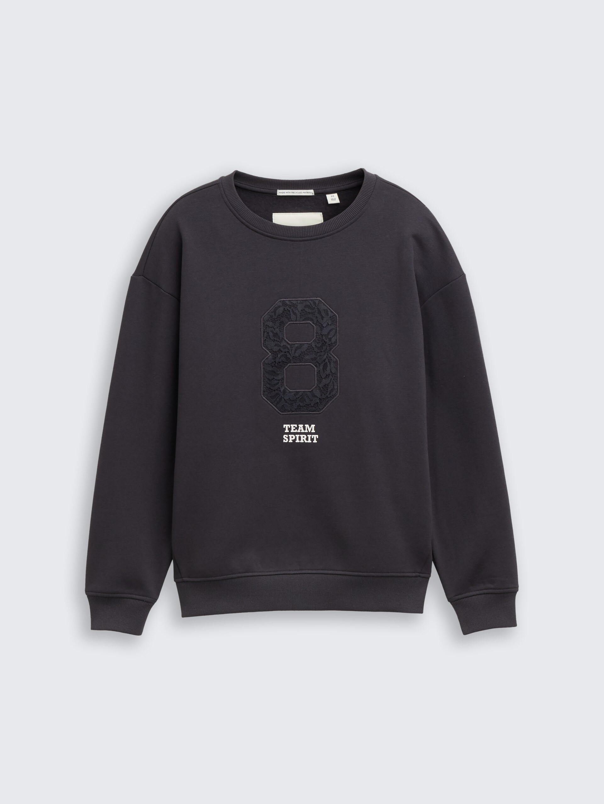 Oversize Sweatshirt mit Applikation - coal grey - Vorder-Produkt-Ansicht