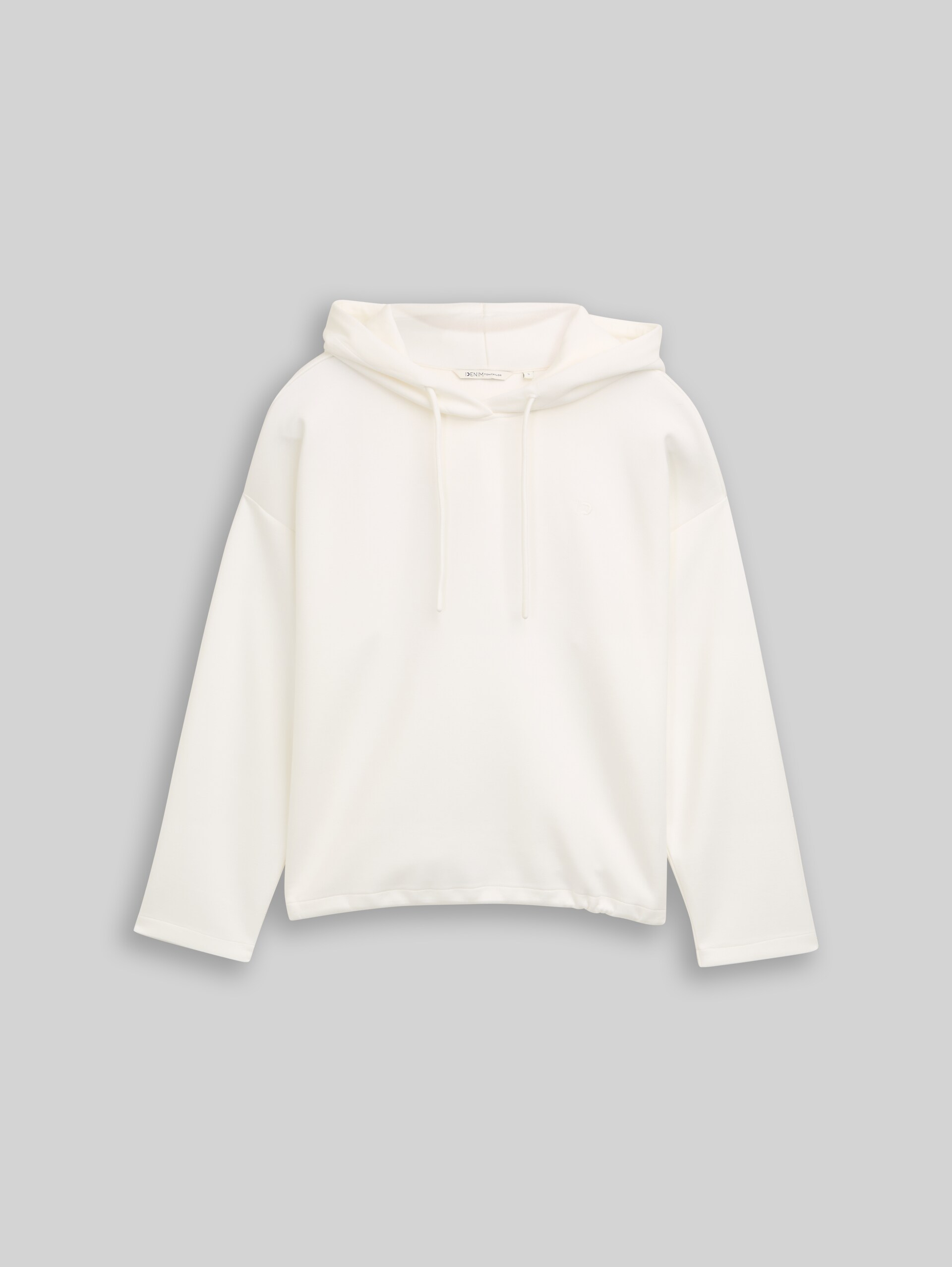 Loose Fit Scuba Hoodie Sweatshirt - Whisper White - Vorder-Produkt-Ansicht