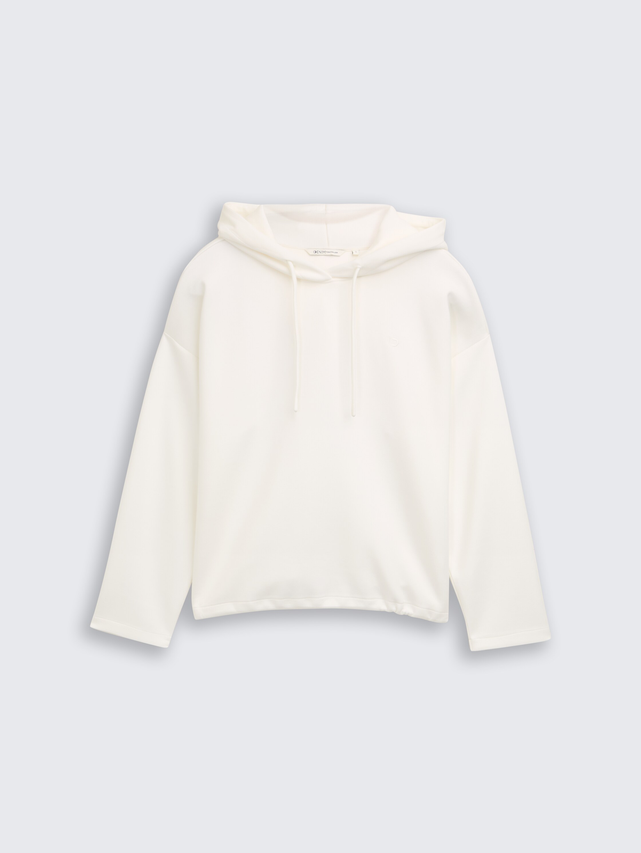 Loose Fit Scuba Hoodie Sweatshirt - Whisper White - Vorder-Produkt-Ansicht