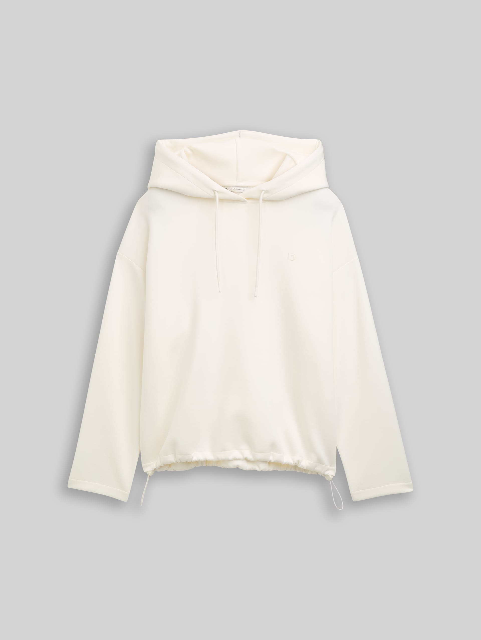 Loose Fit Scuba Hoodie Sweatshirt - off white - Vorder-Produkt-Ansicht