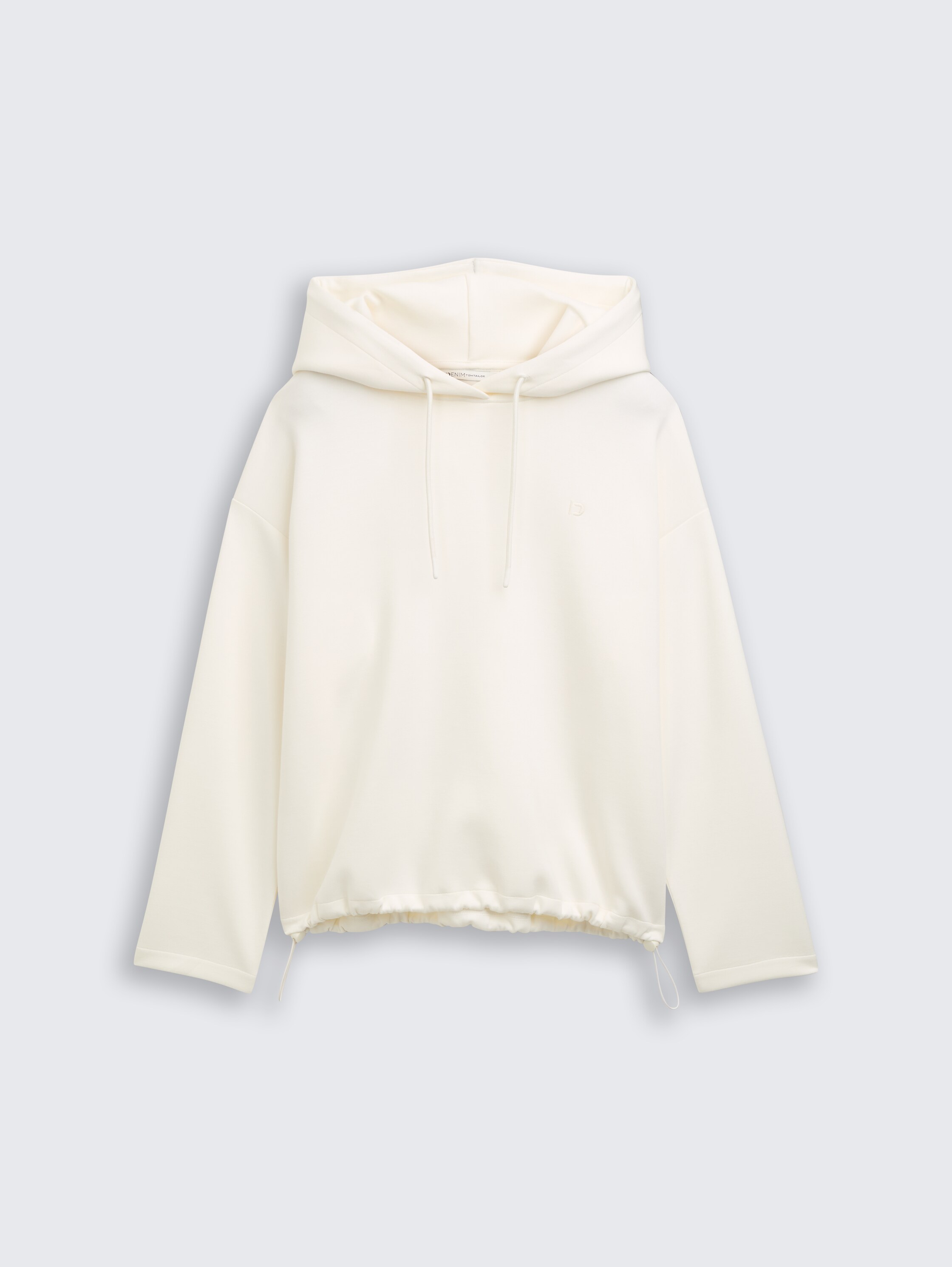 Loose Fit Scuba Hoodie Sweatshirt - off white - Vorder-Produkt-Ansicht