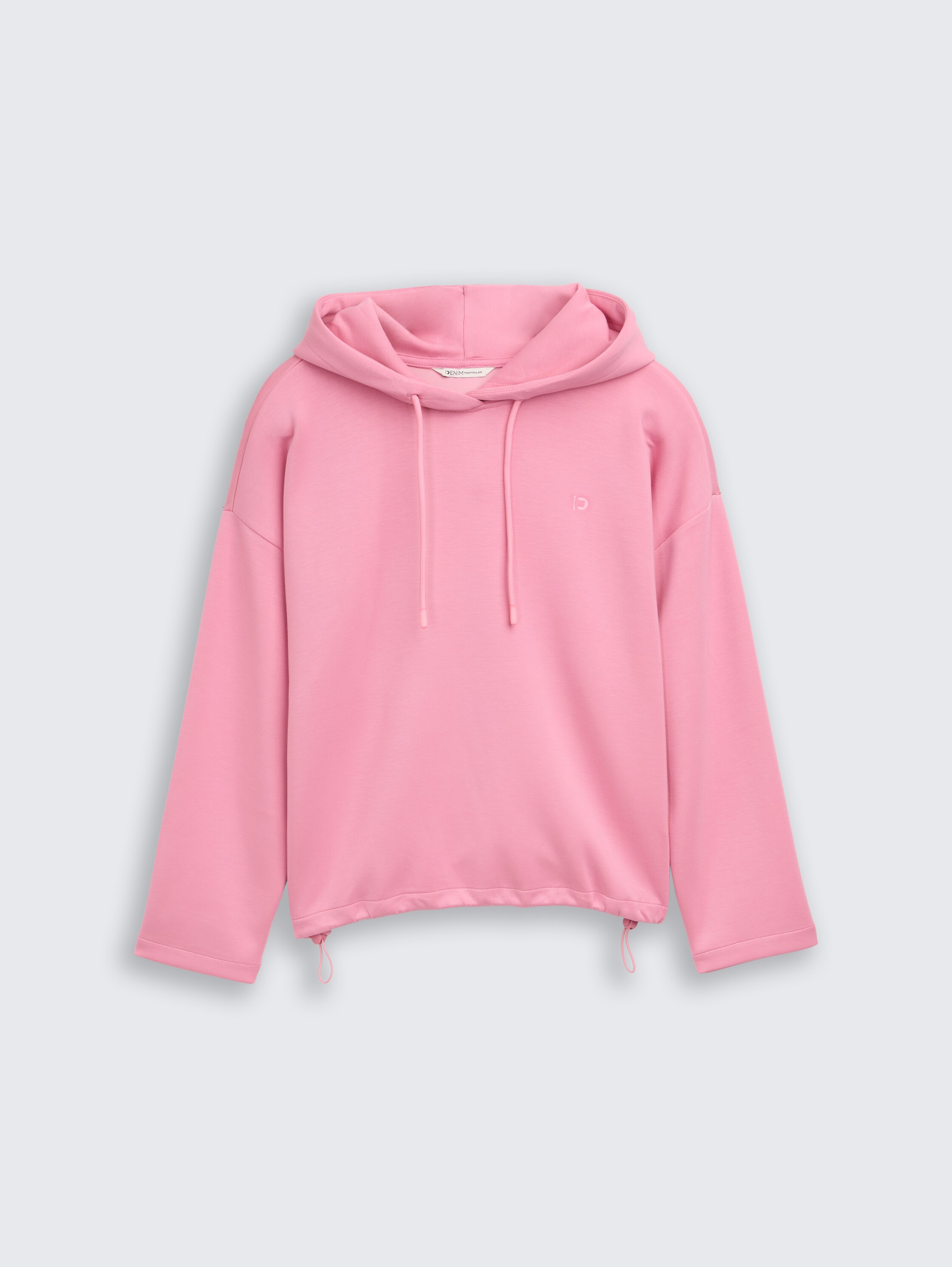 Loose Fit Scuba Hoodie Sweatshirt - Soft Blush Rose - Vorder-Produkt-Ansicht