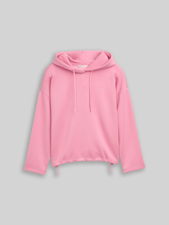 Loose fit scuba hoodie door Denim Female, Soft Blush Rose