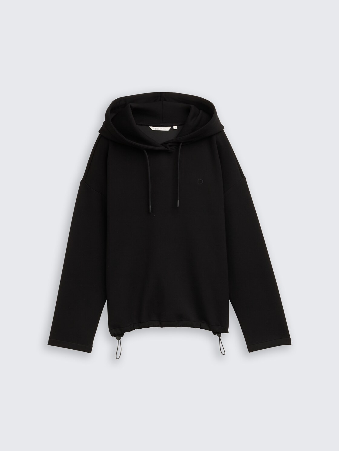 Loose Fit Scuba Hoodie Sweatshirt - deep black - Vorder-Produkt-Ansicht