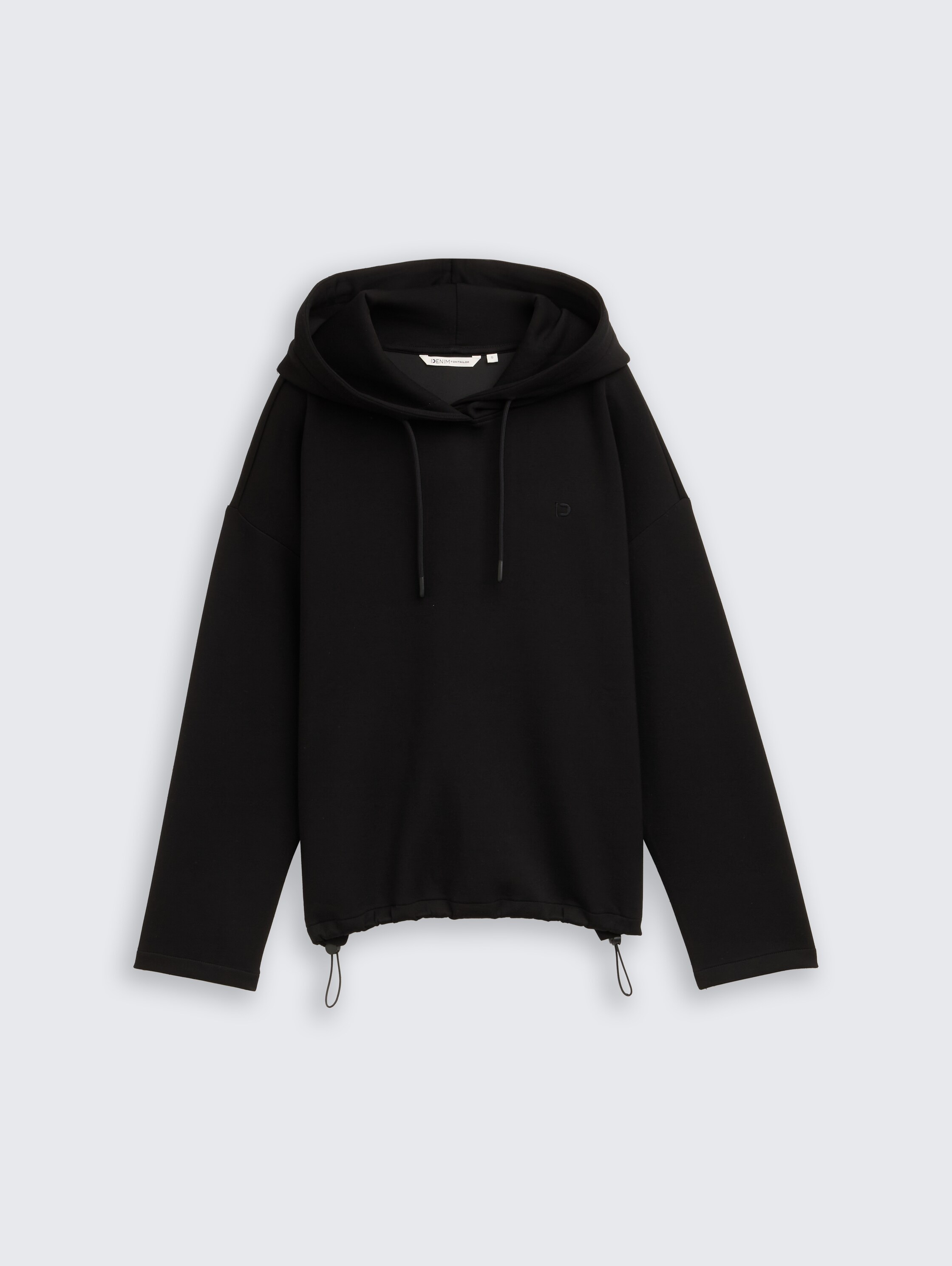 Loose Fit Scuba Hoodie Sweatshirt - deep black - Vorder-Produkt-Ansicht