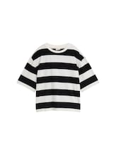 Nicht ausgewählt, Boxy Fit T-Shirt mit Streifenmuster von , schwarz