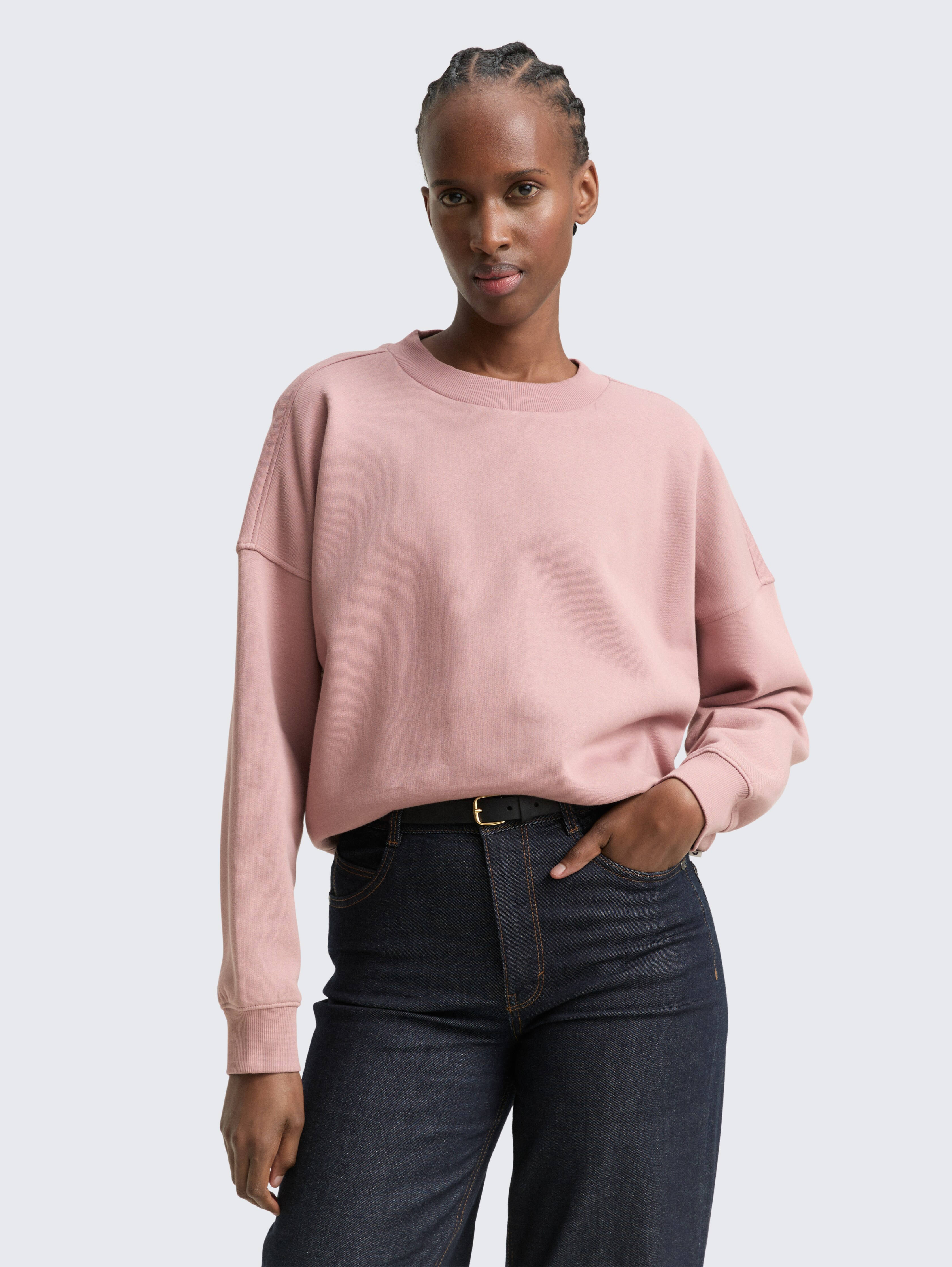 Sweatshirt met losse pasvorm door Denim Female, Antique Rose