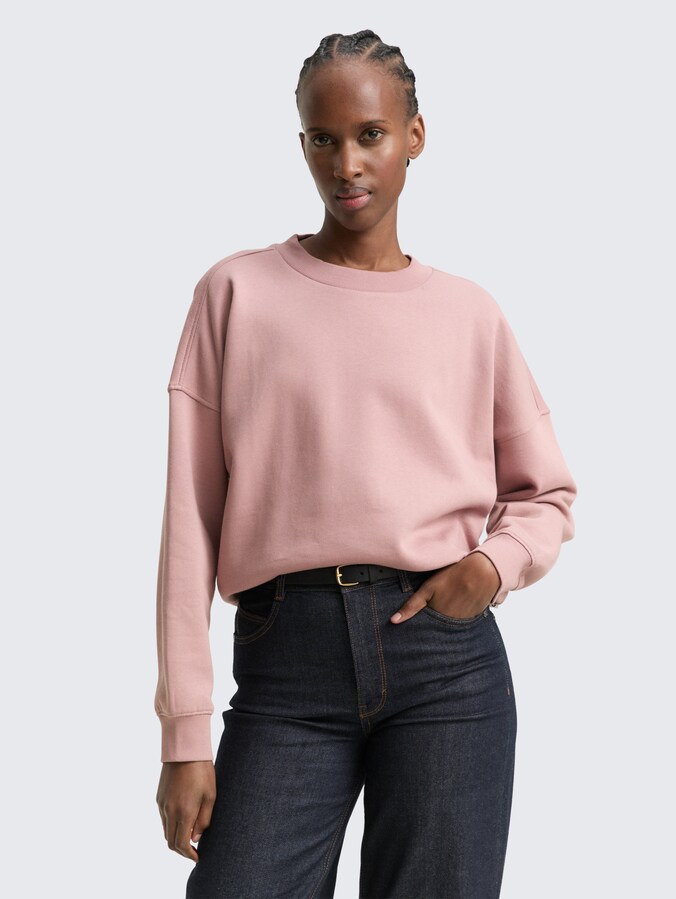 Sweatshirt met losse pasvorm door Denim Female, Antique Rose