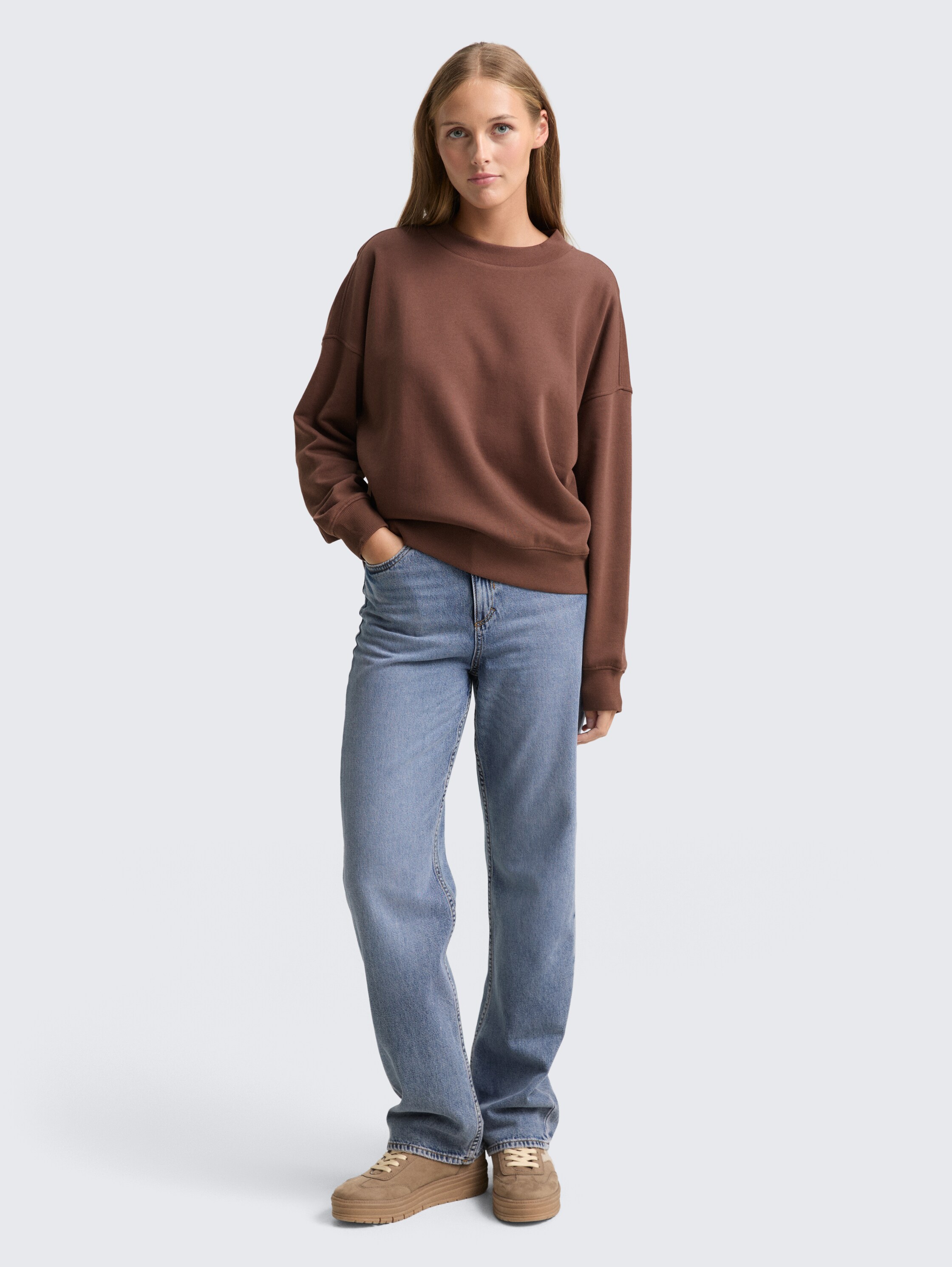 Loose fit sweatshirt - soft_chocolate_brown - 