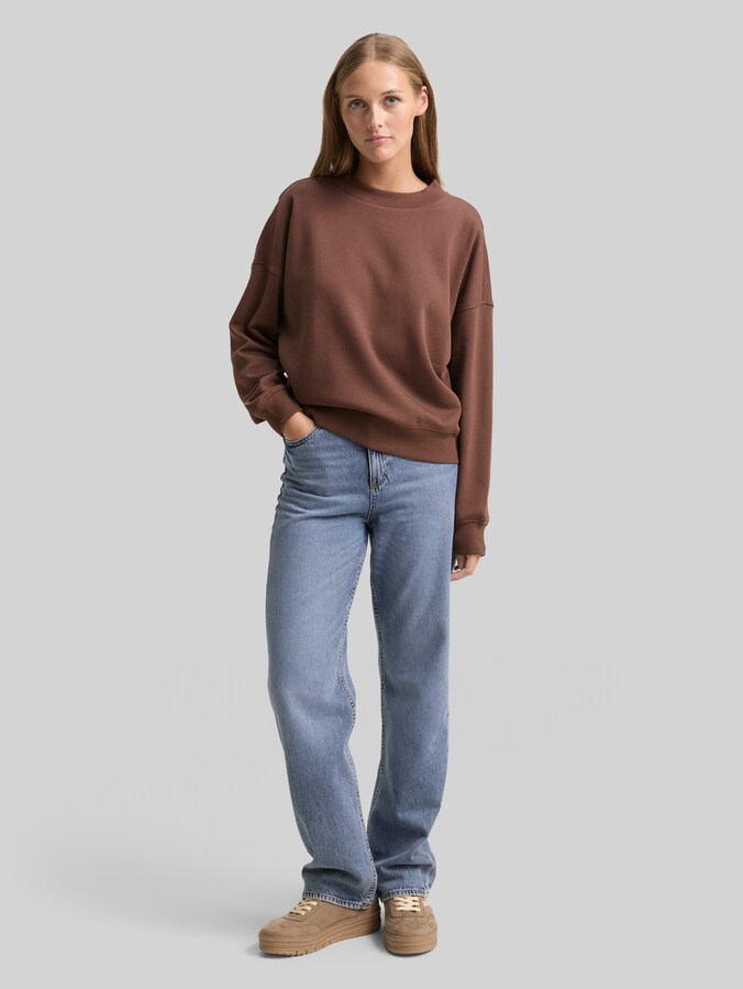 Loose Fit Sweatshirt von Denim Female, soft chocolate brown