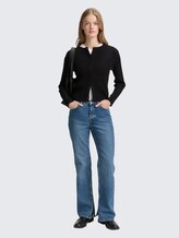 Cardigan mit Rippstruktur - deep black - Model-Vorderansicht