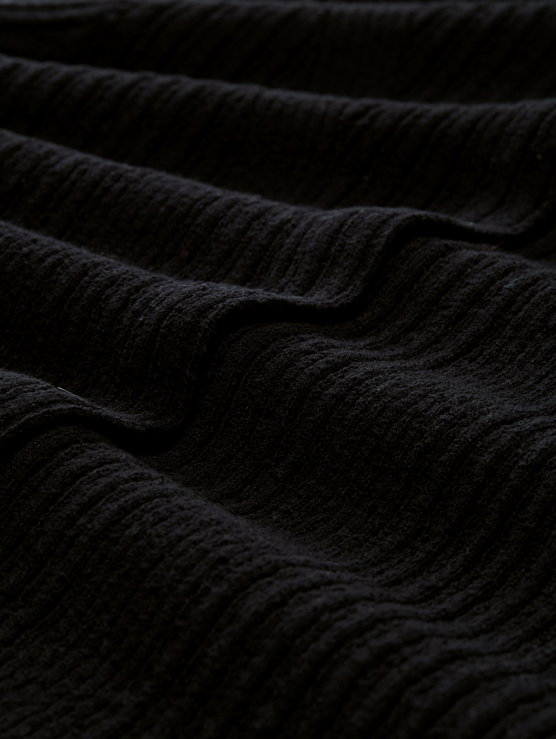 Cardigan with ribbed structure - deep black - Material view