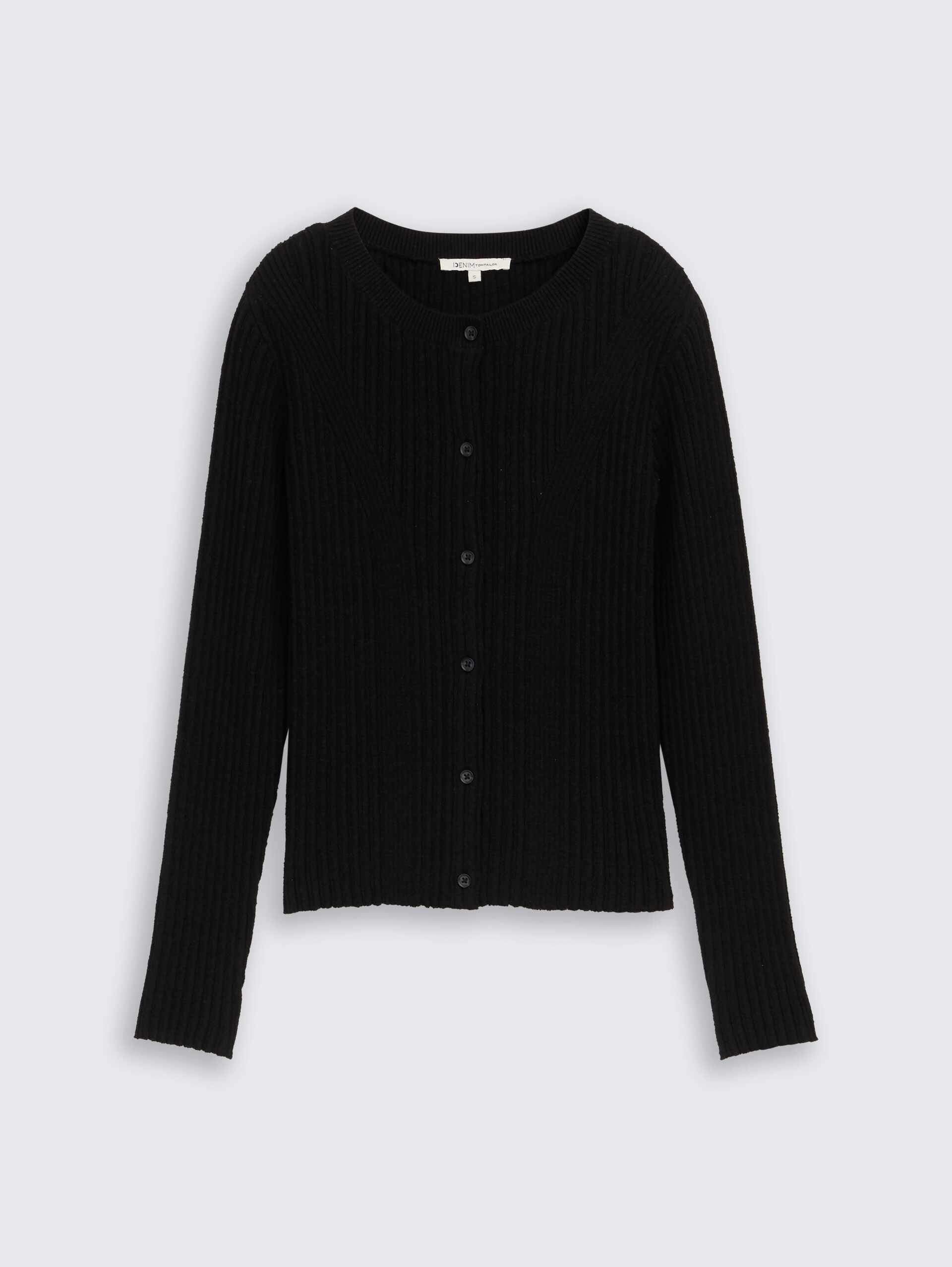 Cardigan with ribbed structure - deep black