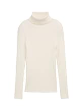 Ausgewählt, Ripp Rollkragenpullover von Tom Tailor, weiß
