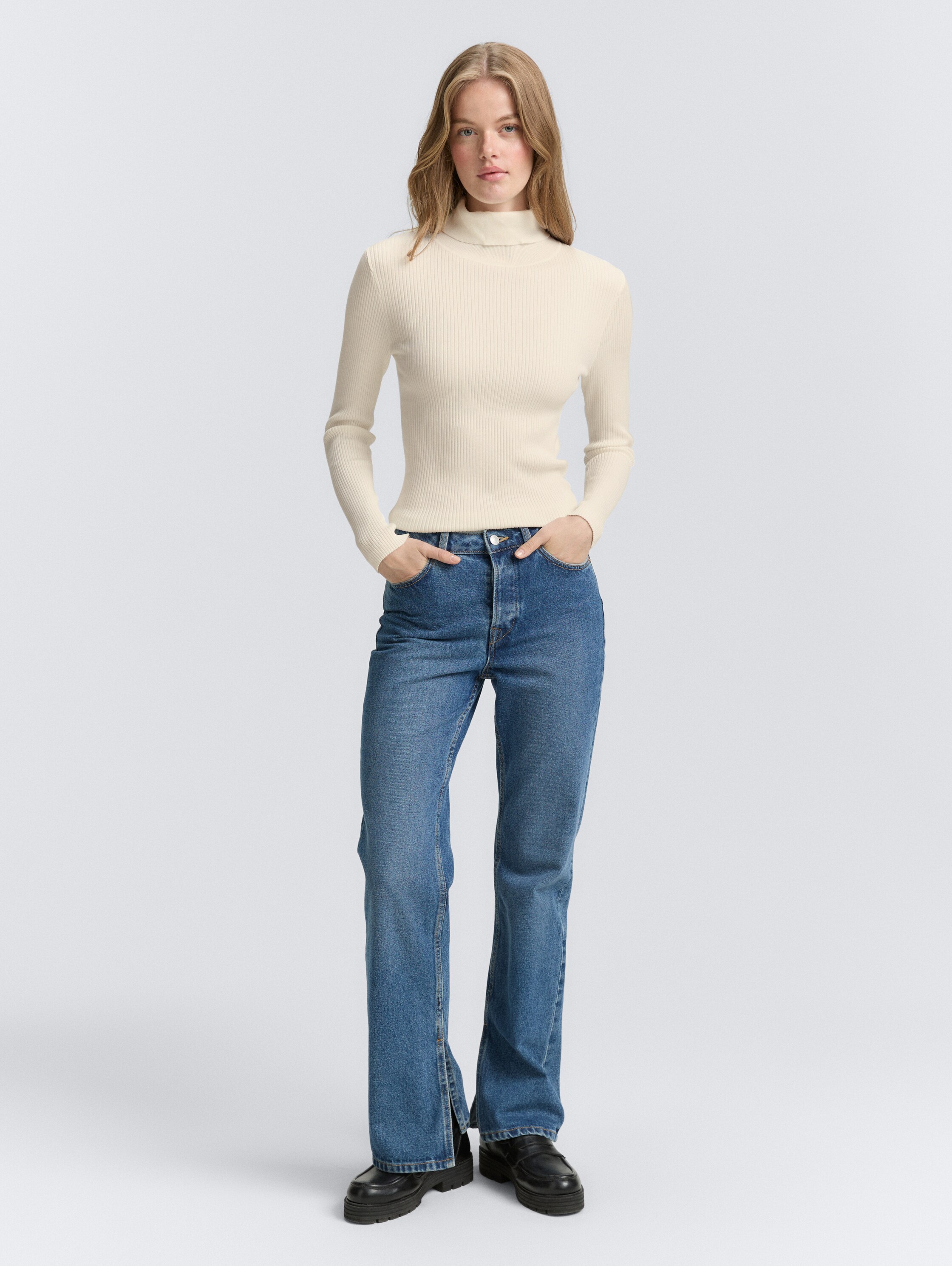 Ripp Rollkragenpullover - off_white_1 - 