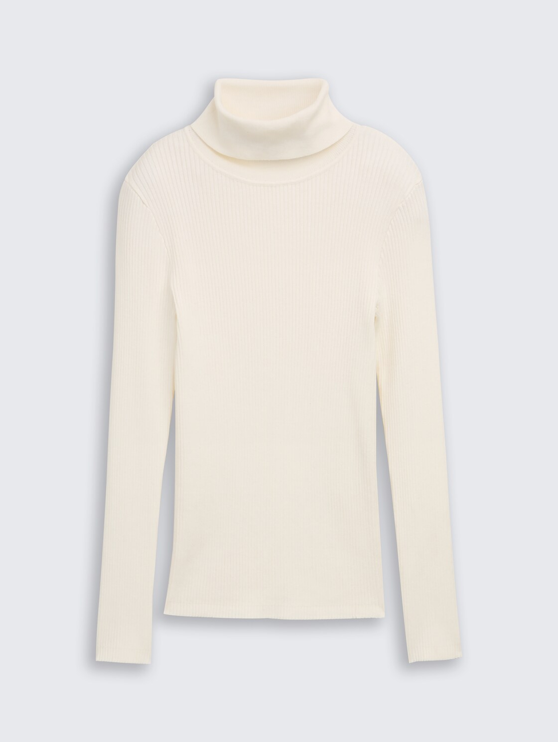 Ripp Rollkragenpullover - off white