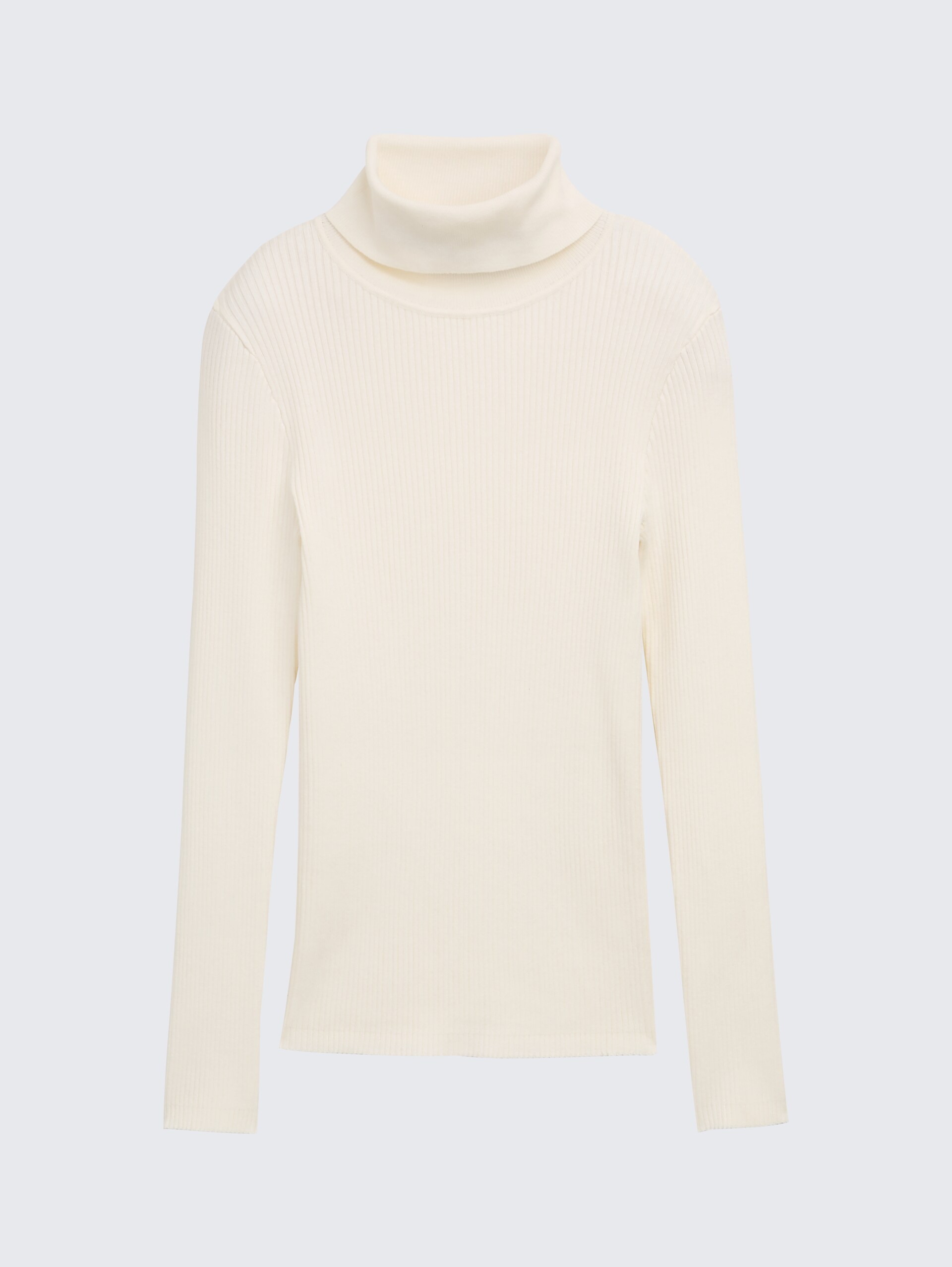 Ripp Rollkragenpullover - off white