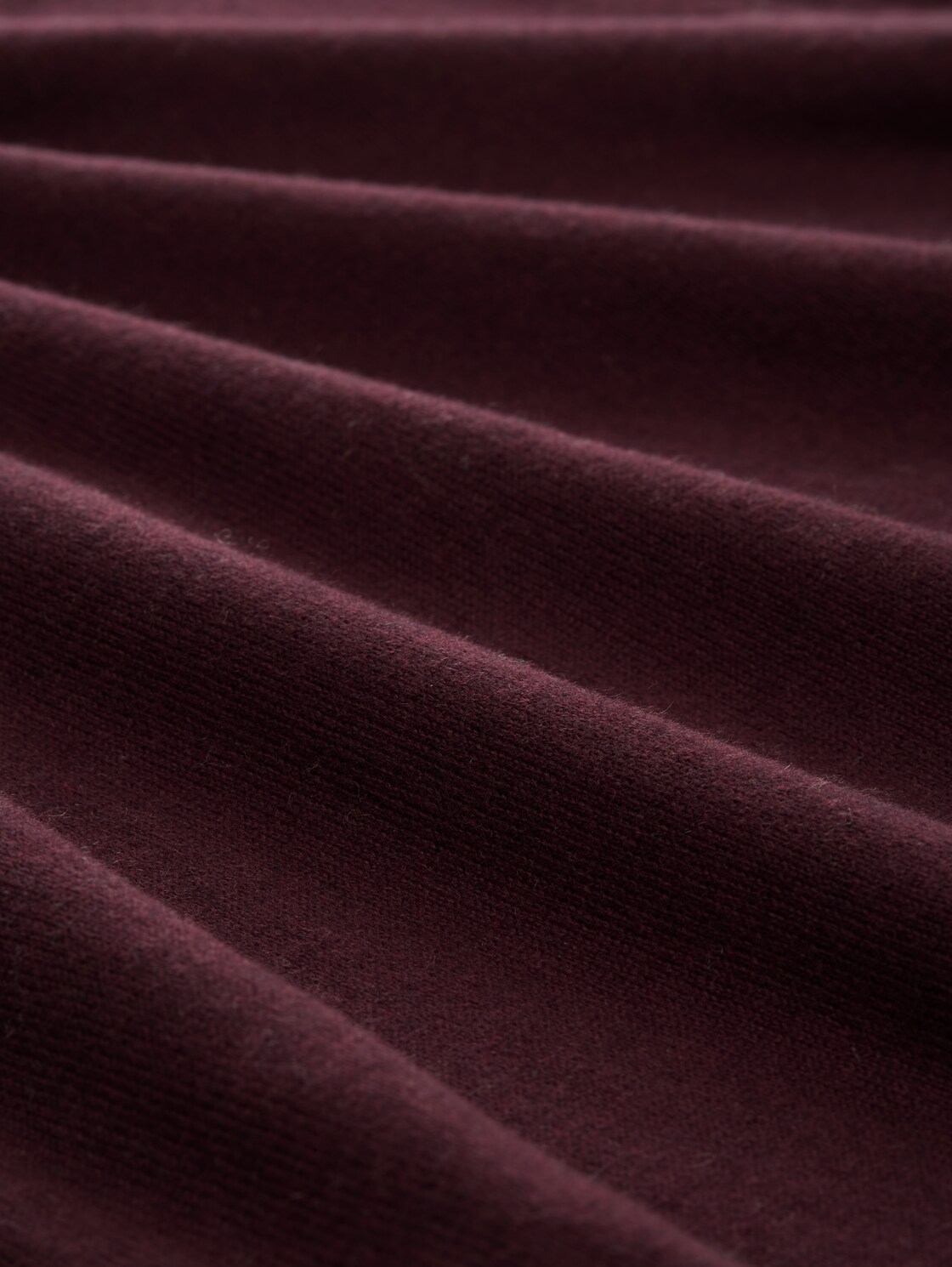 Strickpullover mit Kaschmir-Anteil - Dark Red Mélange - Material-Ansicht