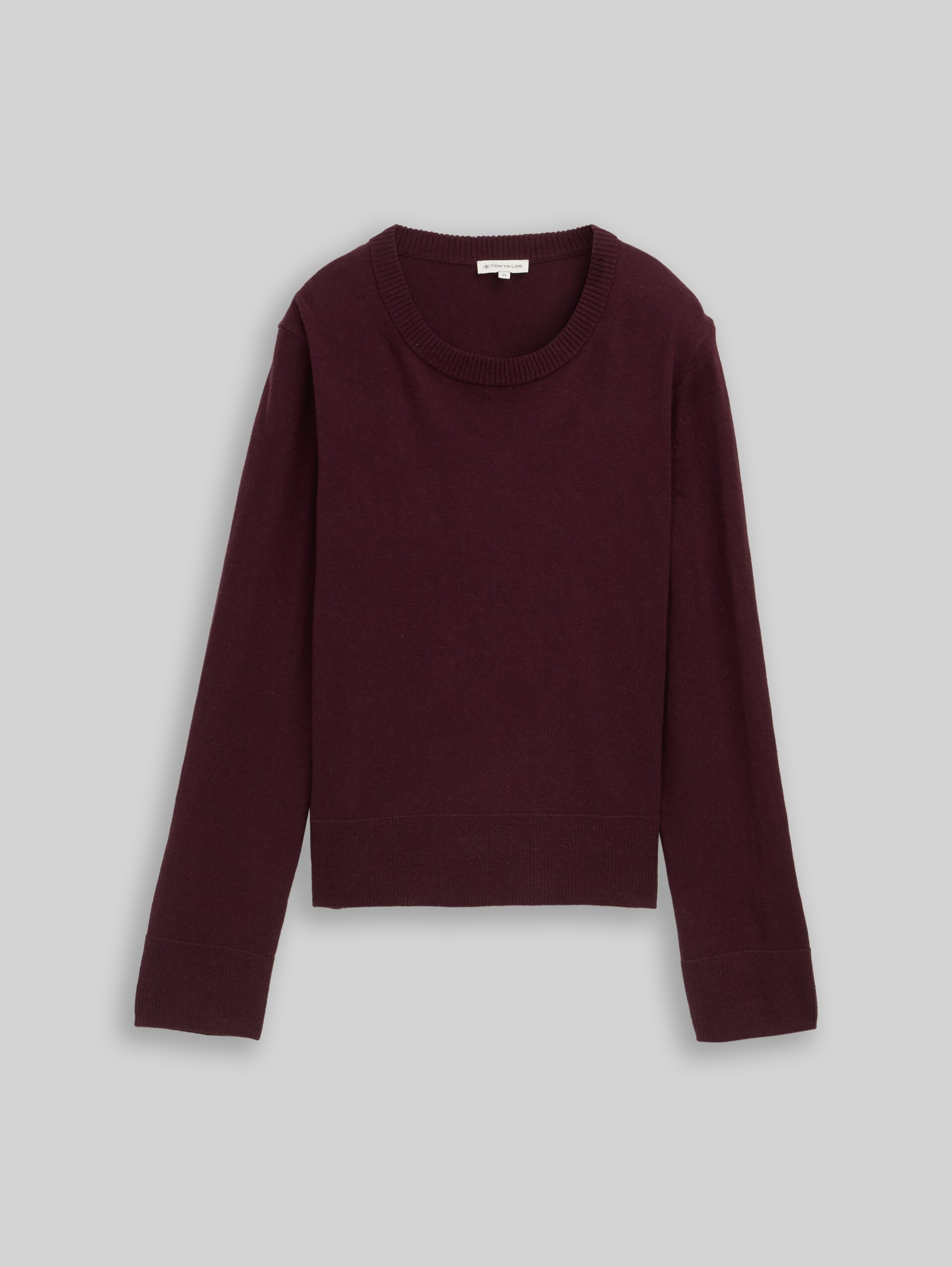 Knitted jumper with cashmere blend - Dark Red Mélange