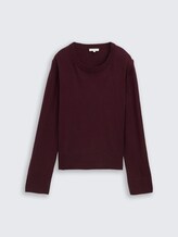 Pull en tricot avec cachemire - Dark Red Mélange
