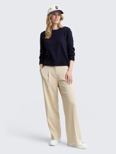 Pull en tricot avec cachemire - Knitted Navy Melange - Vue de face du modèle
