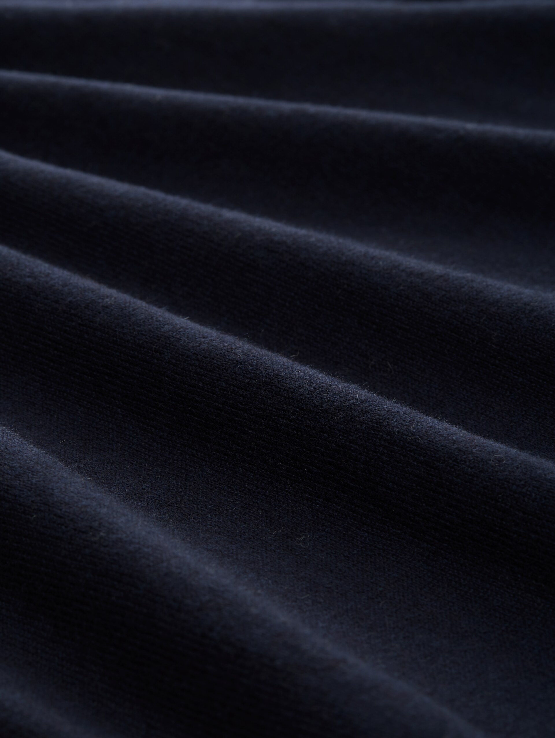 Strickpullover mit Kaschmir-Anteil - Knitted Navy Melange - Material-Ansicht