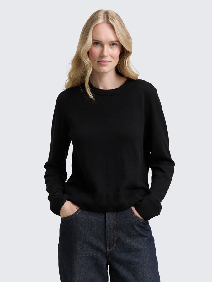 Strickpullover mit Kaschmir-Anteil von Women, deep black